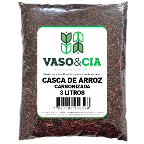 Substrato Casca de Arroz Carbonizada 300g - 3 Litros - Ideal para Cactos, Suculentas e Orquídeas