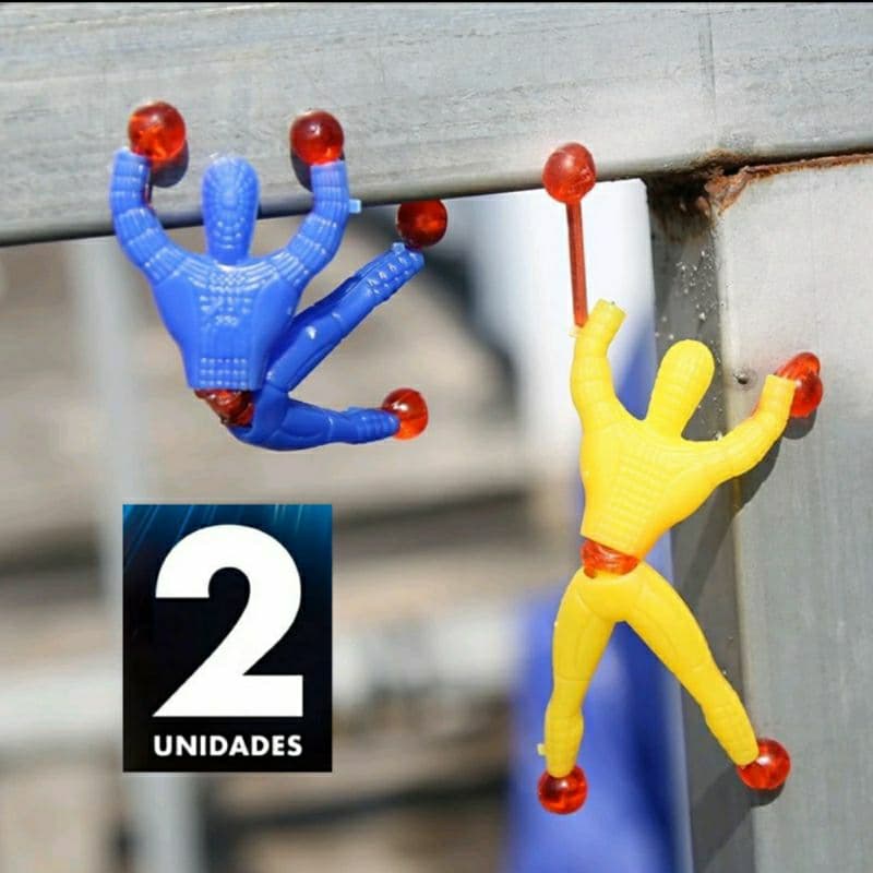 Brinquedo Boneco Ninja Gruda e Desce na Parede Homem Aranha 2 Unidades