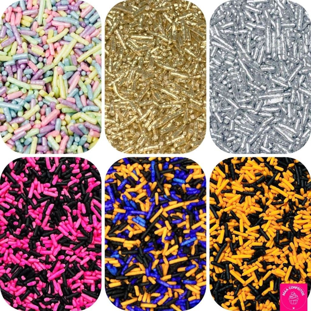 Granulados para confeito 100% comestíveis sprinkles Tema Halloween e Diversas opções 30g