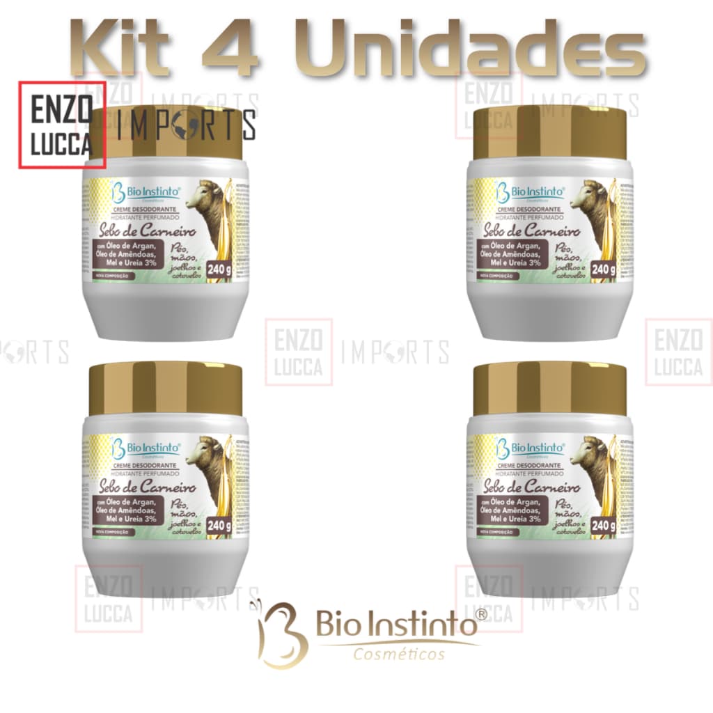 kit 4 und Creme Sebo de Carneiro C/ Óleo de Argan 240