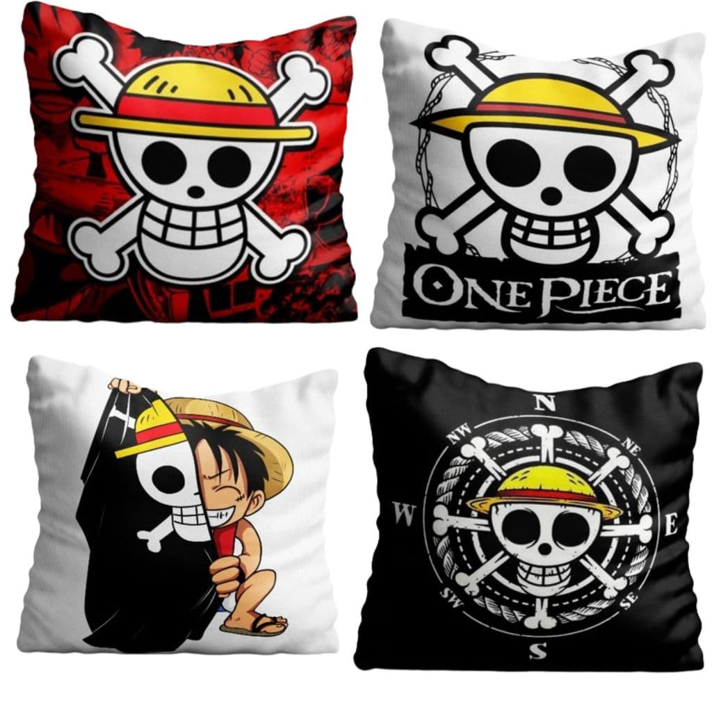 kit 4 capas personalizadas de luxo do  one piece 45x45cm one piece decoração