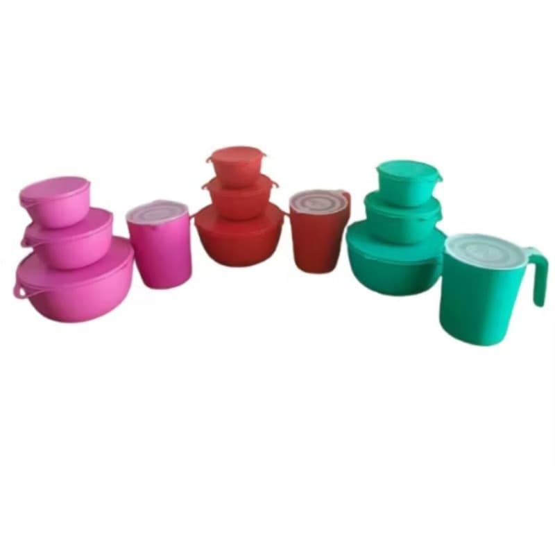 jogo de saladeira com 3 potes redondos e 1 jarra de 1,5l
