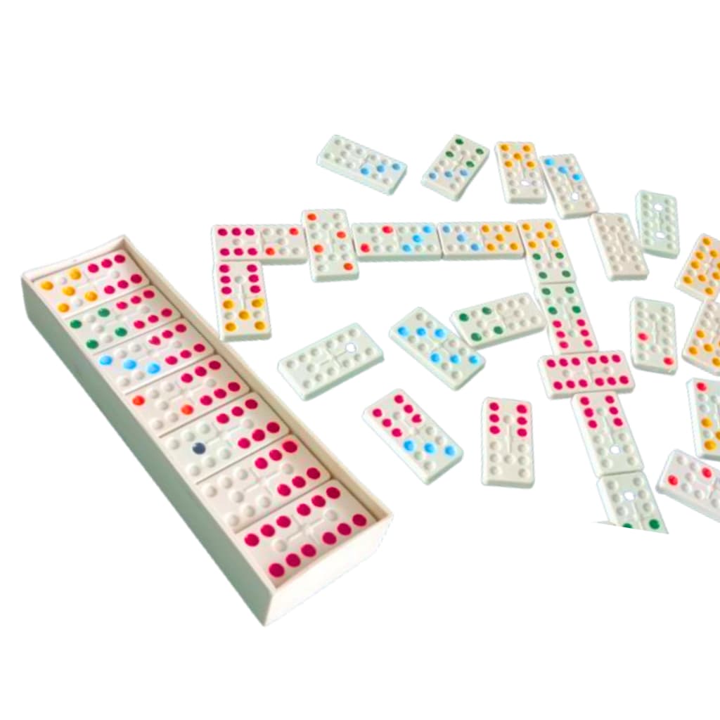 Dominó Infantil Kit 15 jogos Lembrancinha Festa Prenda BRANCO com 28 peças bolinhas pintadas.