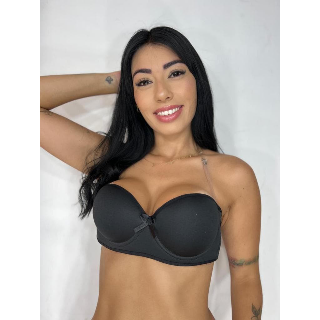 Sutiã Tomara Que Caia Sem Alça Com Alça Silicone Removível Com Bojo Premium Não Deforma com Tempo