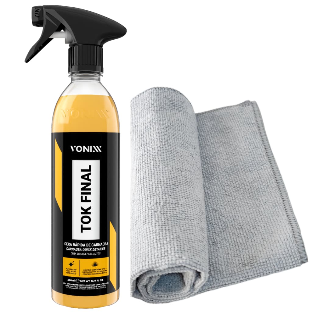 Cera Líquida Automotiva De CarnaubaTok Final Vonixx 500ml + Flanela Microfibra