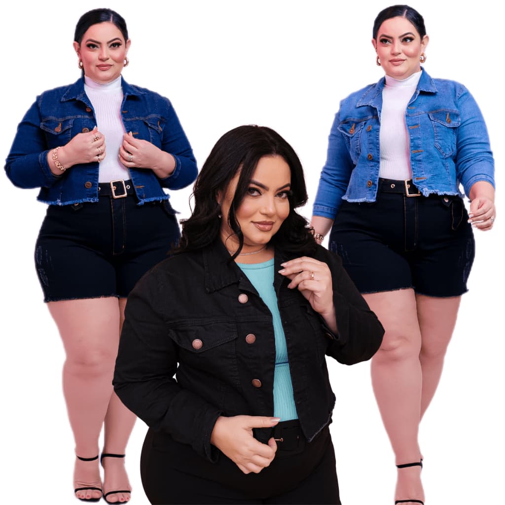 Jaqueta Jeans Plus Size Feminino Premium