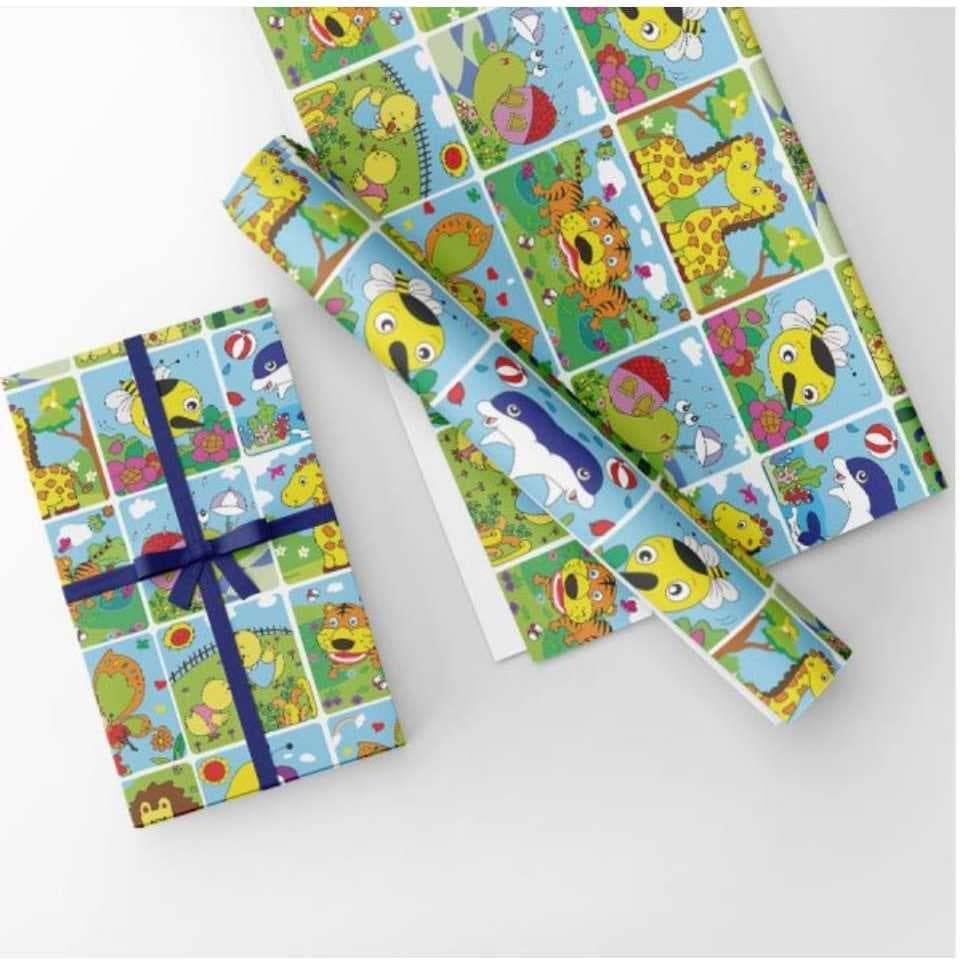 Papel De Presente Folha Resma 50x60 - Pct/ Com 40 Folhas infantil