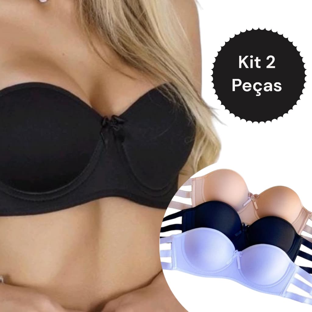 KIT 2 Sutiã Tomara que Caia Liso Sutia 3 Tiras Soutien Feminino Sutiã Tomara que Caia