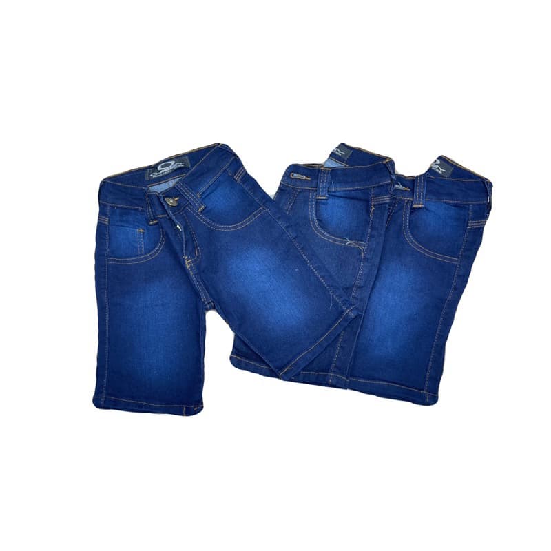 Short Jeans Menino Infantil Denim Cor Escuro Com Lycra O