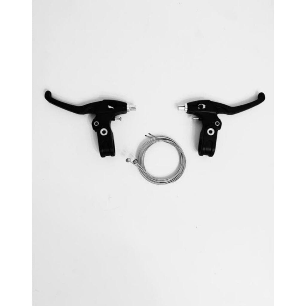 Par de Maçaneta Manete V-Brake Nylon Bike Preto/ Regulagem com cabos de aço