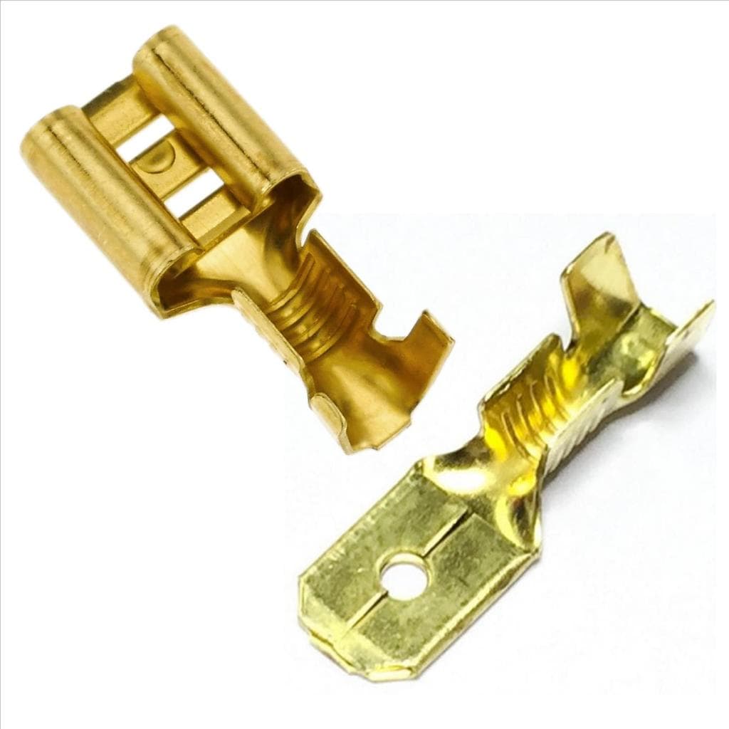 100X Terminal Encaixe Femea + Macho Automotivo 4,8mm  (50 Pares)