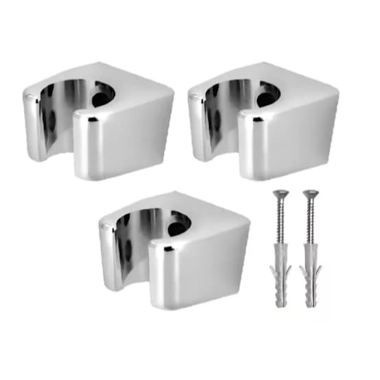 3 Suporte P/ Mangueira Chuveiro Ducha Higiênica Abs Cromada