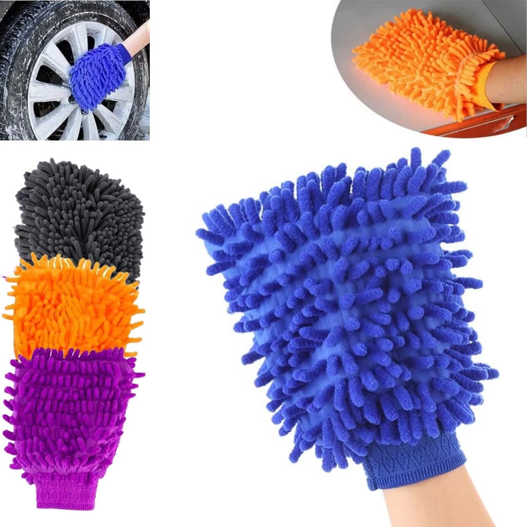 Kit 2 Luva de Microfibra para Limpeza de Carro e Casa - Versátil e Absorvente