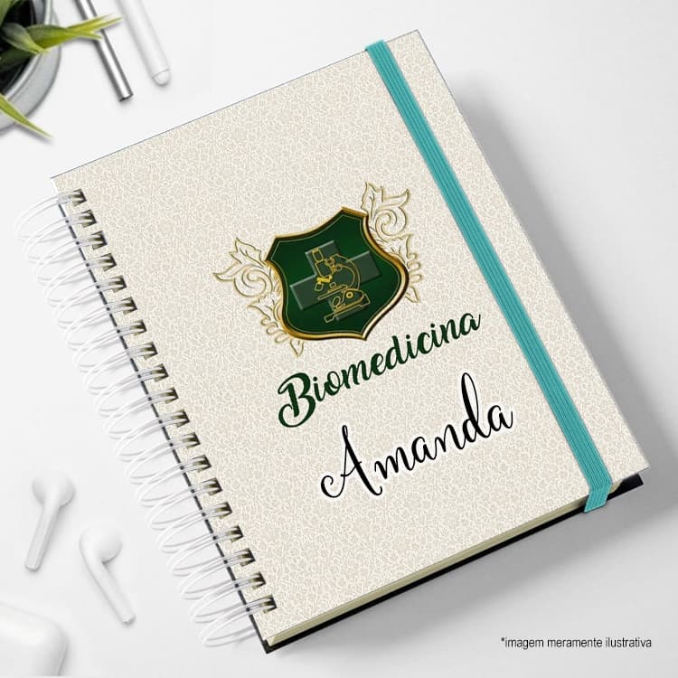 Agenda personalizada com nome 2026 Biomedicina Biomedica Biomedico Caderno pais