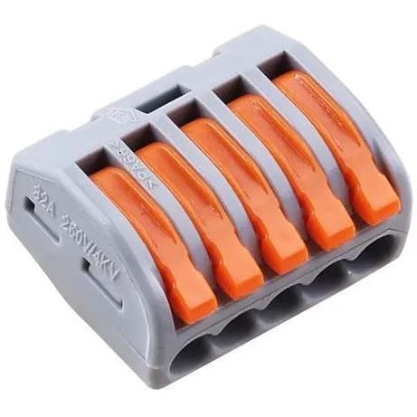 10X Conector Alavanca Emenda de Fios 5 Vias Borne Derivação PCT215 Kit C/ 10pçs