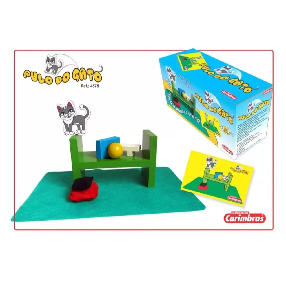Pulo do Gato - Brinquedo Jogo Educativo Pedagógico em MDF para Crianças - Carimbrás