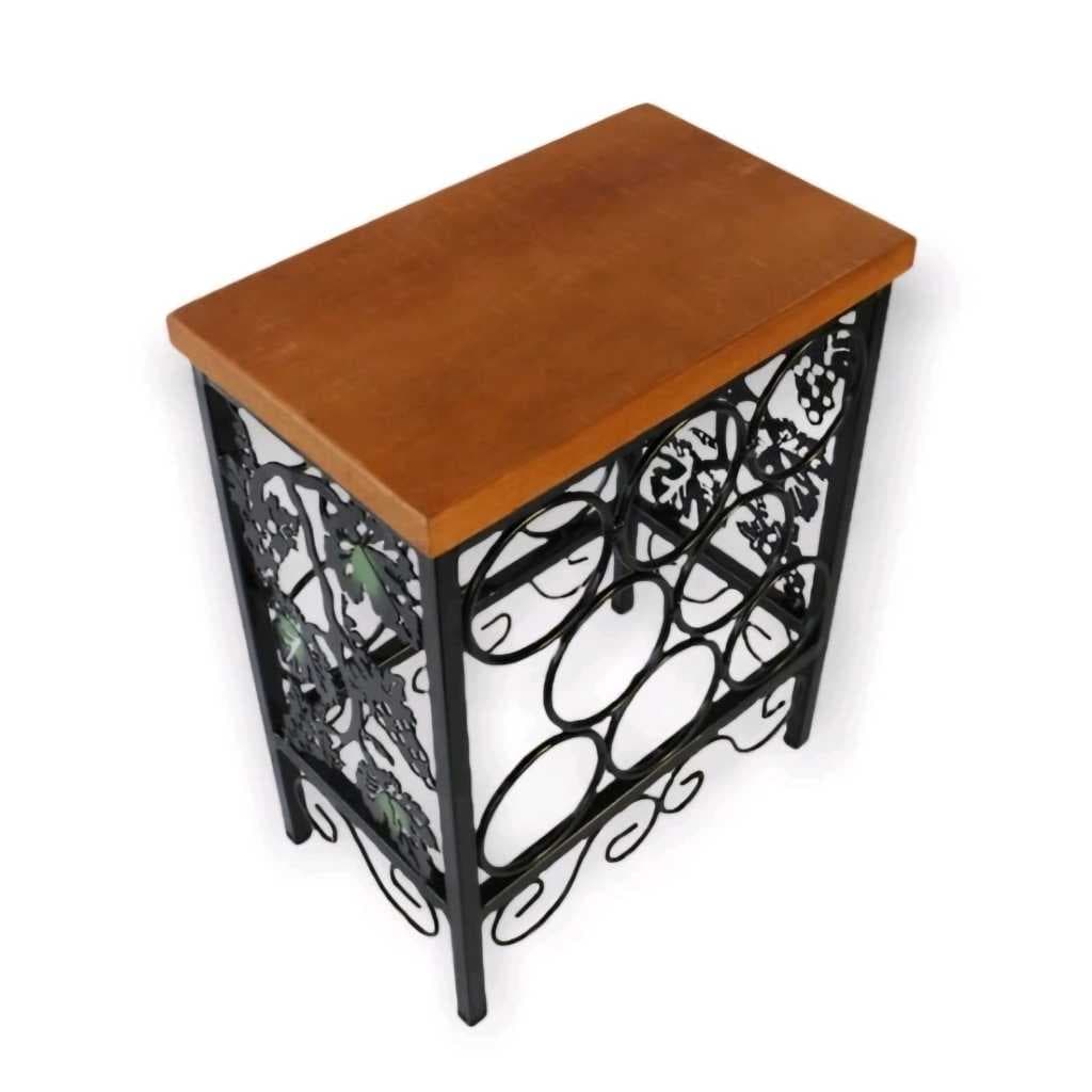 Adega bancada mesa mini pequena porta vinho suporte bebidas compacto artesanato ferro lançamento