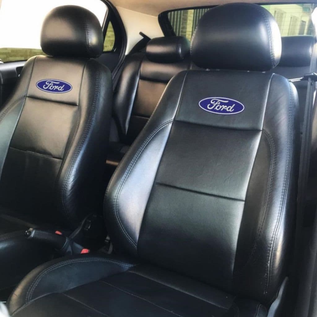 Capas Banco Carro 100% Couro Ford Fiesta Hatch Sedan Ecosport Ka Escort