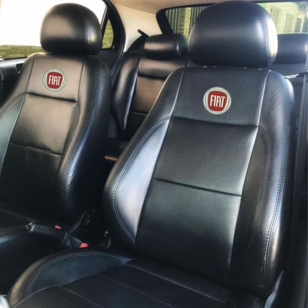 Capas Banco Carro 100% Couro Fiat Palio Uno Siena Idea Strada Linea Argo