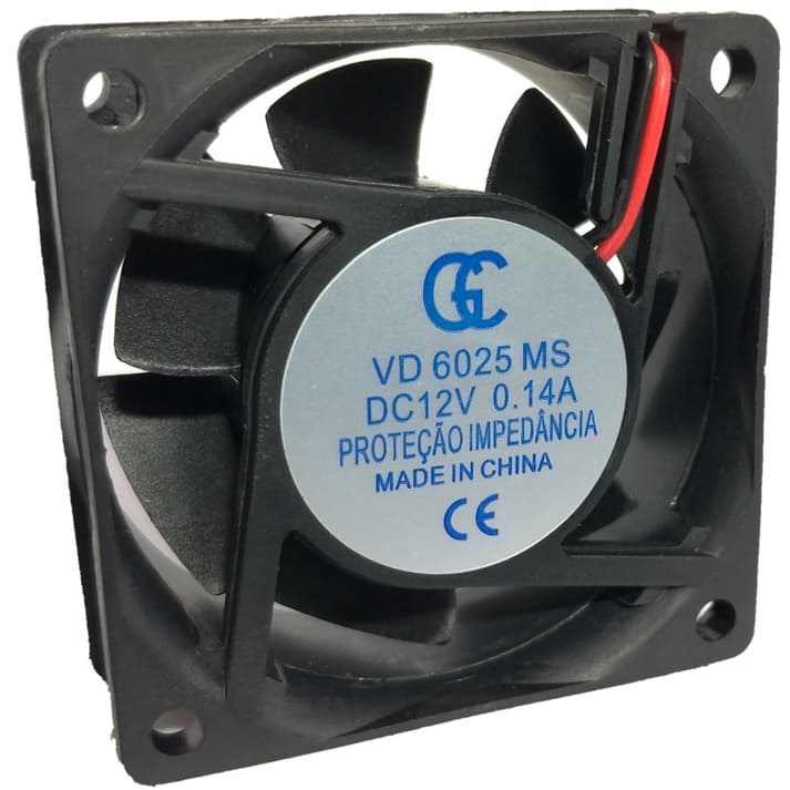 Micro Ventilador 60x60x25 12V Cooler Ventoinha 60x60 12V 5000rpm