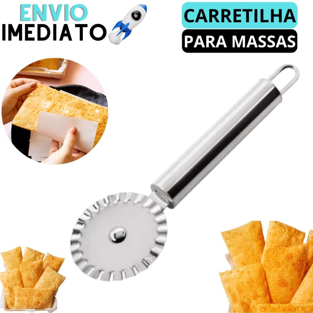 Carretilha Corta E Fecha Pastel Fechador De Massas Rolo de Pastel Carretilha de Pastel e Massas
