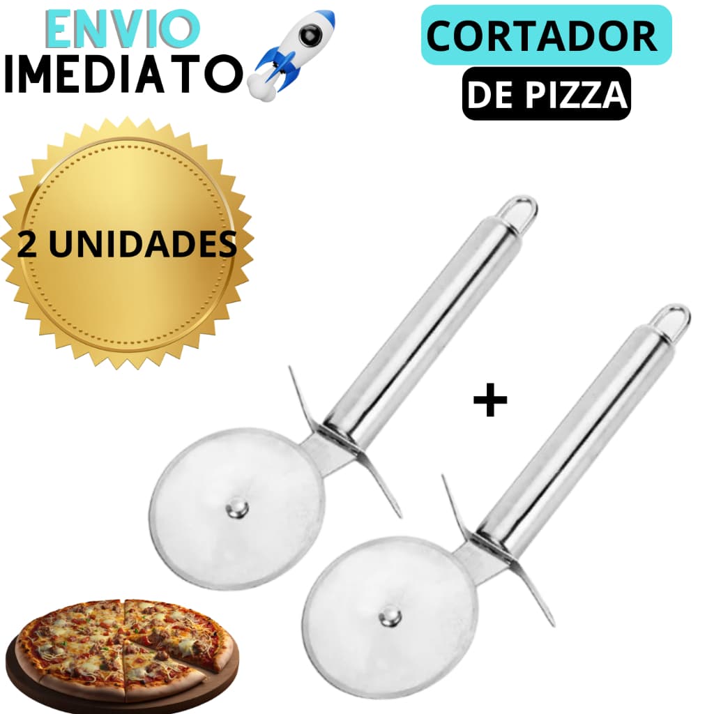 Kit 2 Cortador de Pizza Carretilha de Cortar Pizza Aço Inox Carretilha De Cortar Massa Resistente Pizzaria e Restaurante