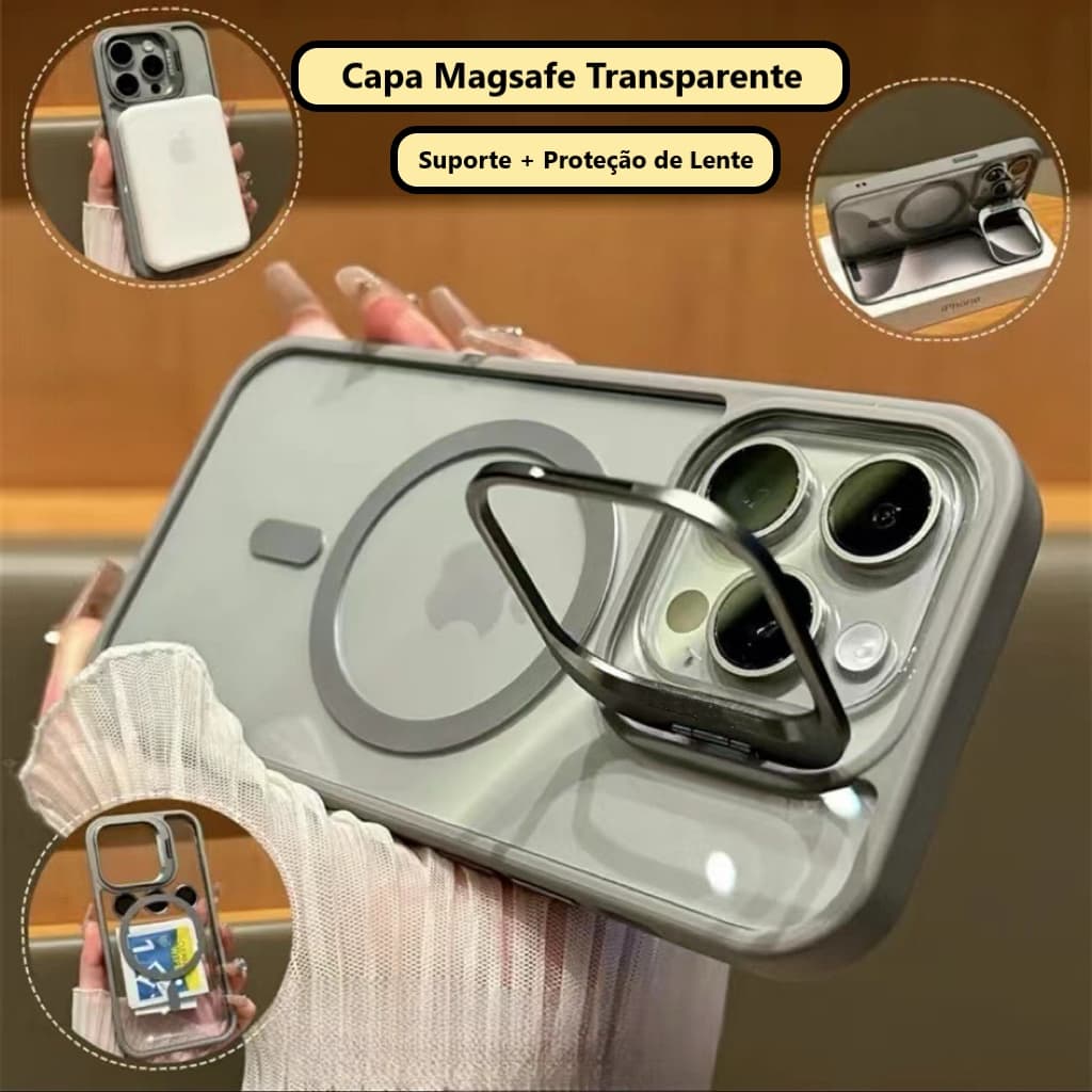 Luxo Magnética Capa Para iPhone 15 14 13 12 11 Pro Max Capa De Carga Sem Fio Magsafe+Câmera Lente