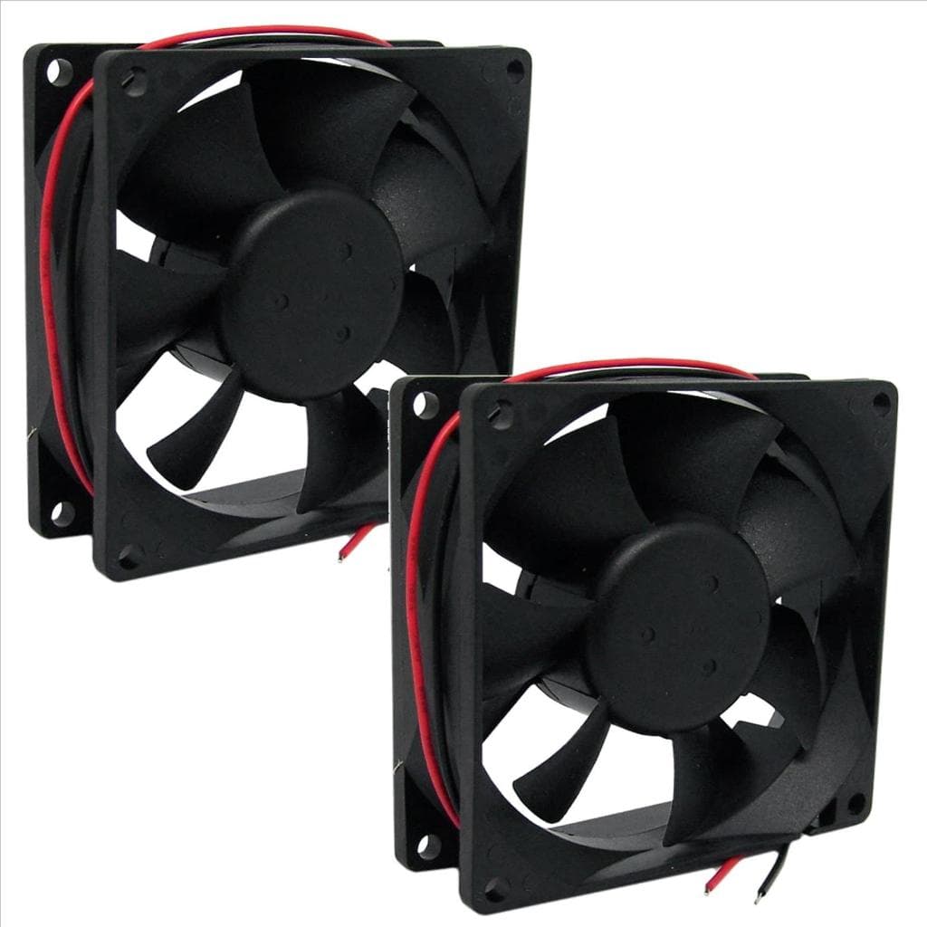 2X Micro Ventilador 80x80 12V Cooler Fan Ventoinha 80x80x25mm 8x8cm 8x8x2,5cm (Kit 2 peças)