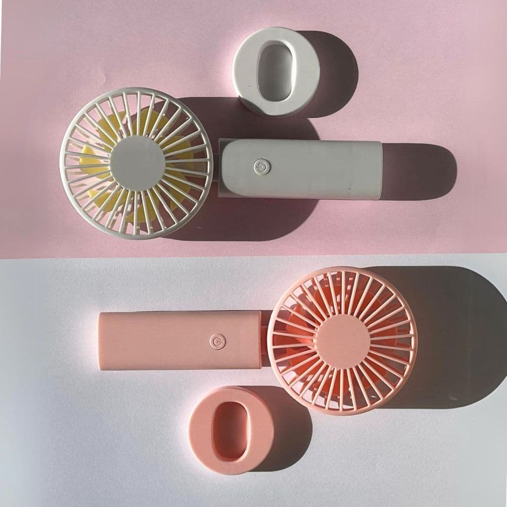 Mini Ventilador Recarregável Portátil de Mão/Mesa USB, 3 Velocidades