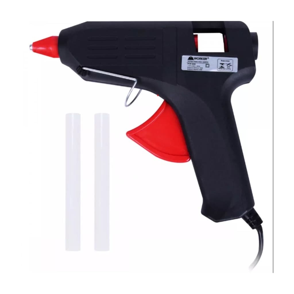 Pistola de Cola Quente 16w Worker Bivolt Com 2 bastões de cola