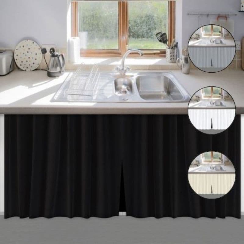 Cortina de Pia Cozinha Diversas Cores 100% PVC Antimofo 138x80 - Envio Imediato