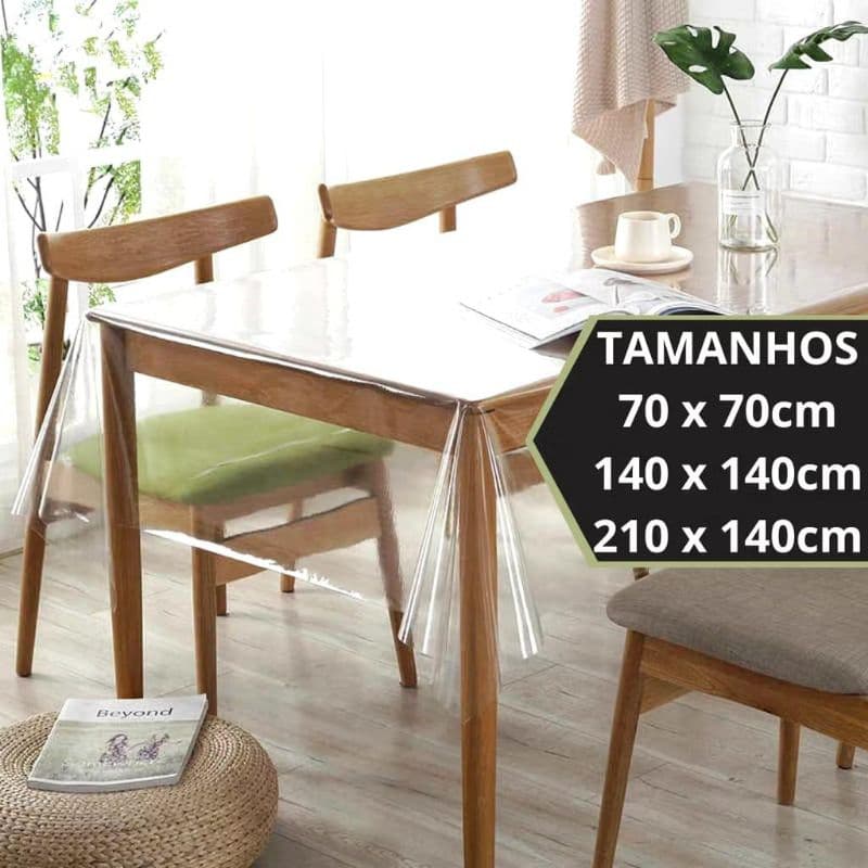 Toalha Protetor Mesa Plástica Transparente Impermeável Vários Tamanhos Cristal Cozinha Organização