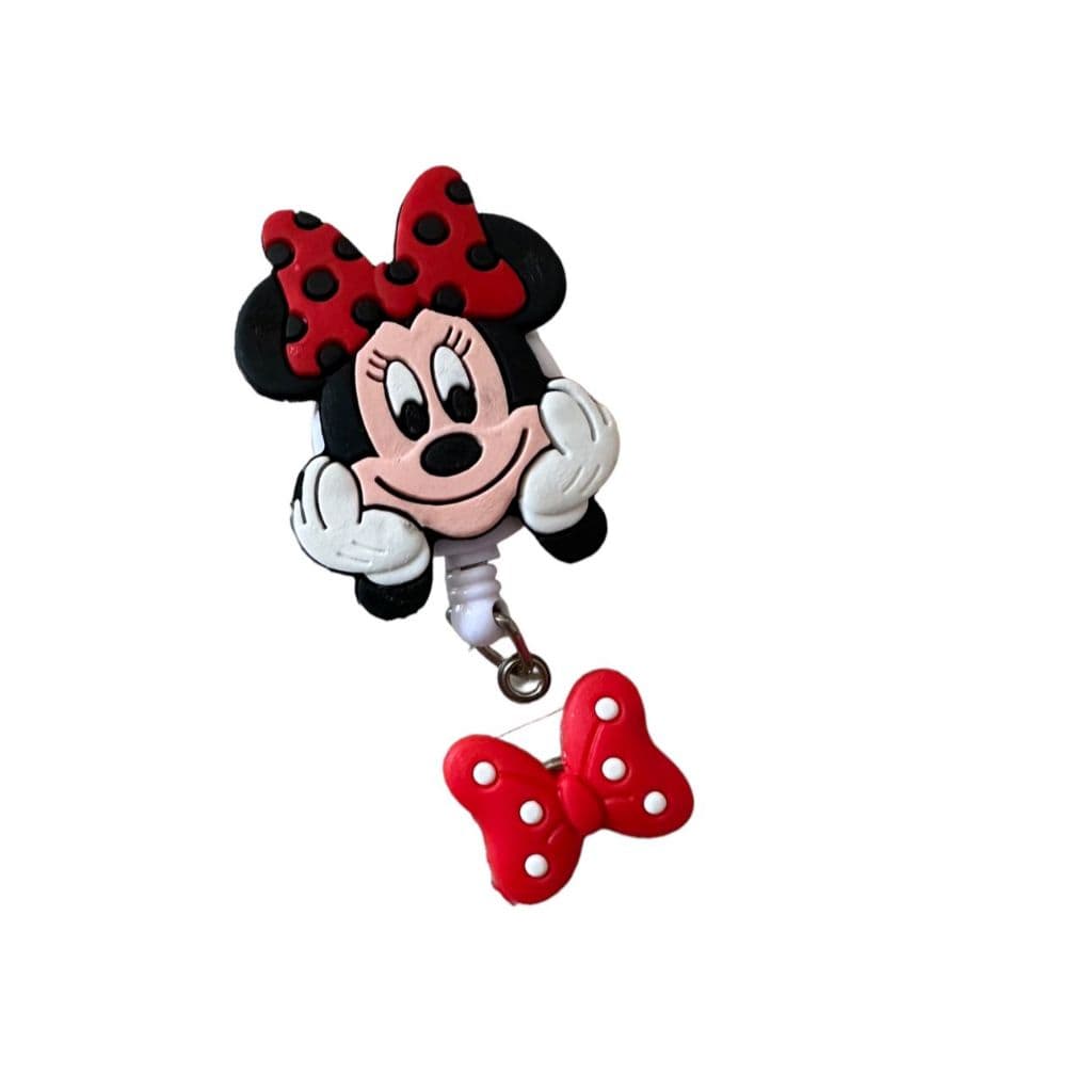 Porta Cartão Ou Porta Crachá Retrátil - Minnie Mouse E Laço