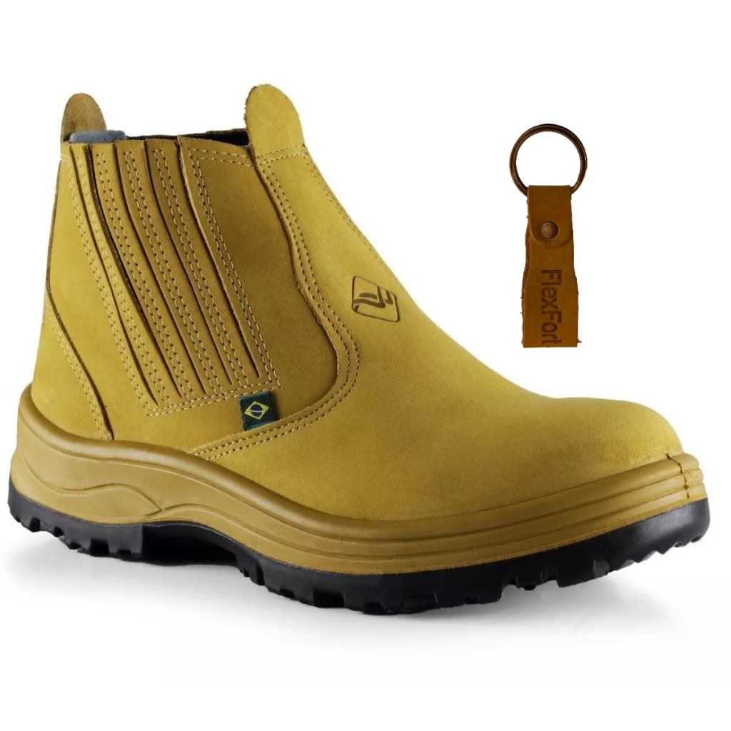 Kit 2 Pares Botina Masculina Flex Fort - Bota Masculina Couro Legitimo Bota para Trabalho