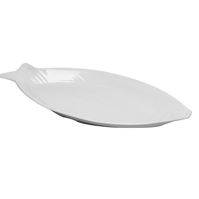 Travessa De Melamina  Peixe Branca 58cmx28cm Wolff