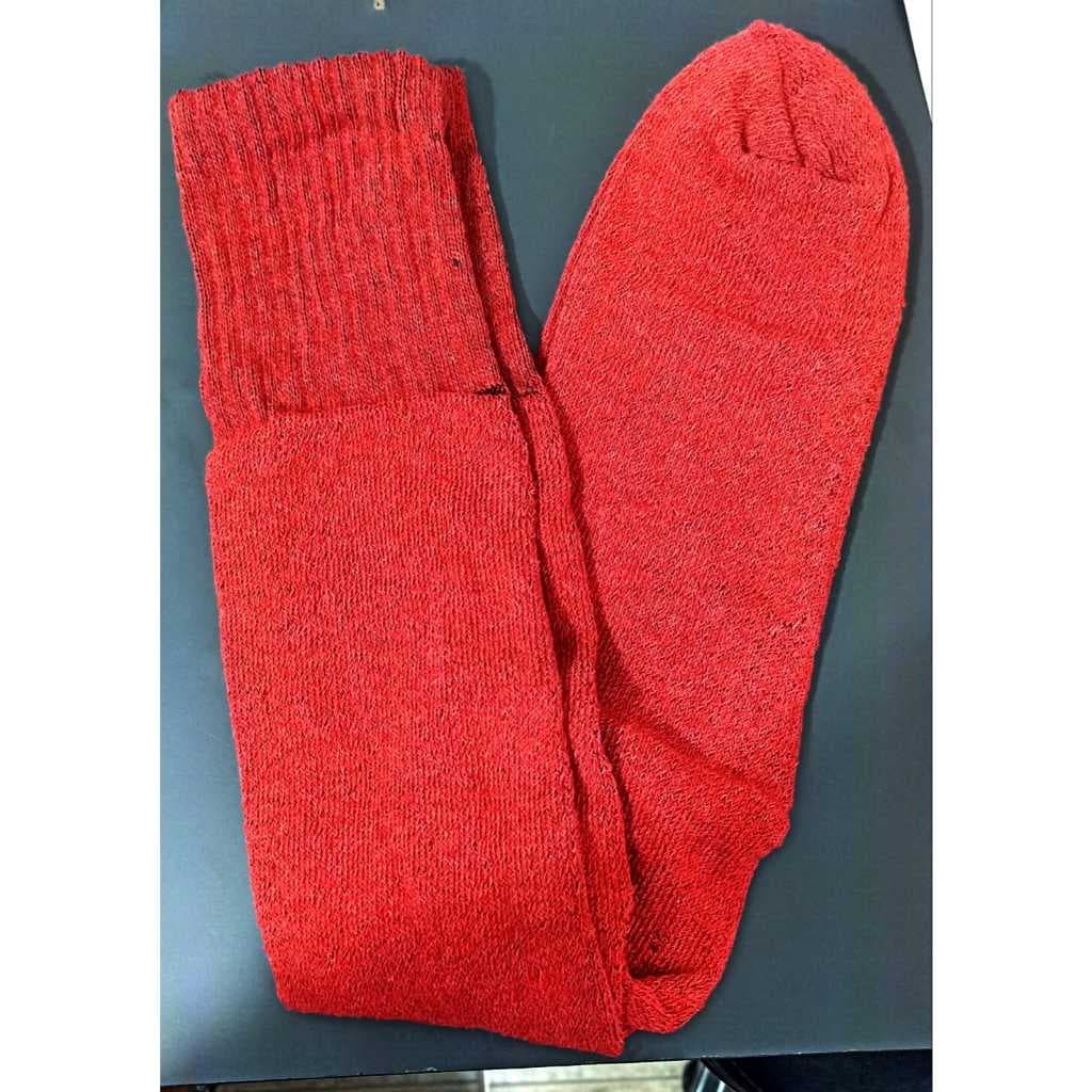 Kit com 2 pares de Meia Vermelha cano longo Militar Segurança Bombeiro Coturno Bota Vermelho Verde Preto