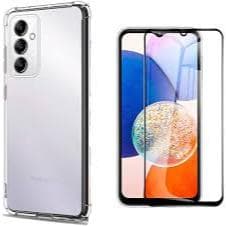 Kit Capa Capinha Transparente Com Bordas E Pelicula 3d 5d 9d Full Cover Galaxy A14