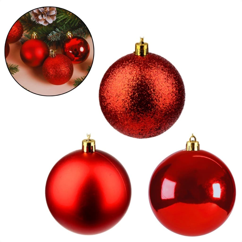 Kit 6 Bolas Luxo Mix Enfeite Árvore Para Natal Decoração 7cm