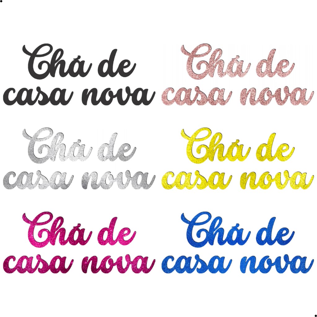 Aplique Mdf Letreiro Chá de Casa Nova 50cm Diversas Cores Mdf Frase Painel Decorativo Festa Aniversario Decoração