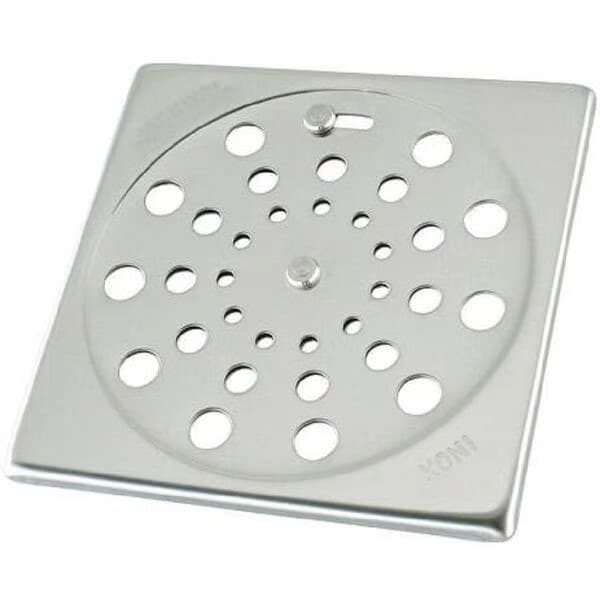 Ralo Grelha Quadrado 15x15cm Inox Abre e Fecha Rotativo para Banheiros, Lavabos, Áreas Gourmet