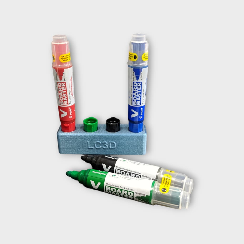 Suporte Para 4 Pincéis Marcadores De Quadro Branco Board Master - lilás azul - cinza azul