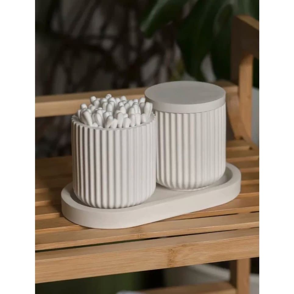 Kit Pote multiuso - 3 peças -1 Bandeja Oval + 2 Potes Multiuso COM TAMPAS