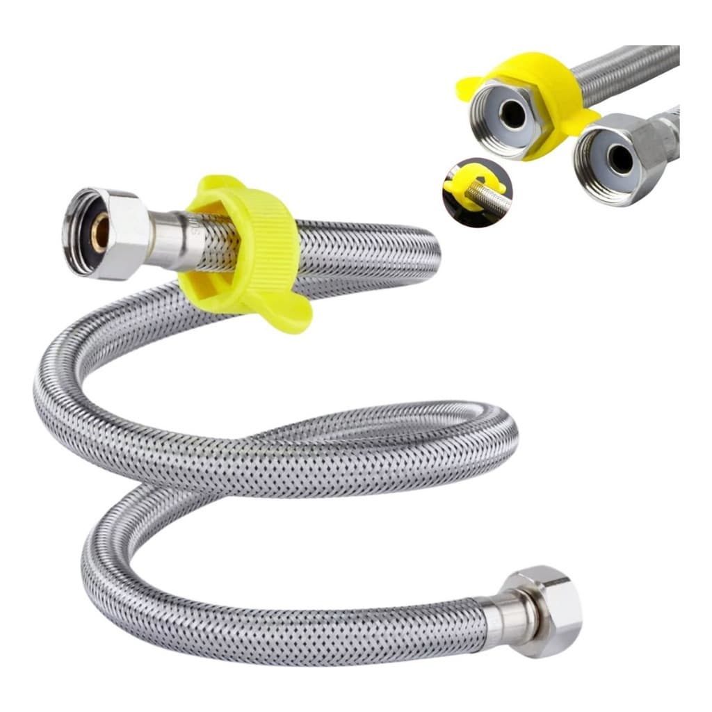 Rabicho/Engante Flexivel 50 Cms Engate Mangueira Trançado Aço Inox Cromado