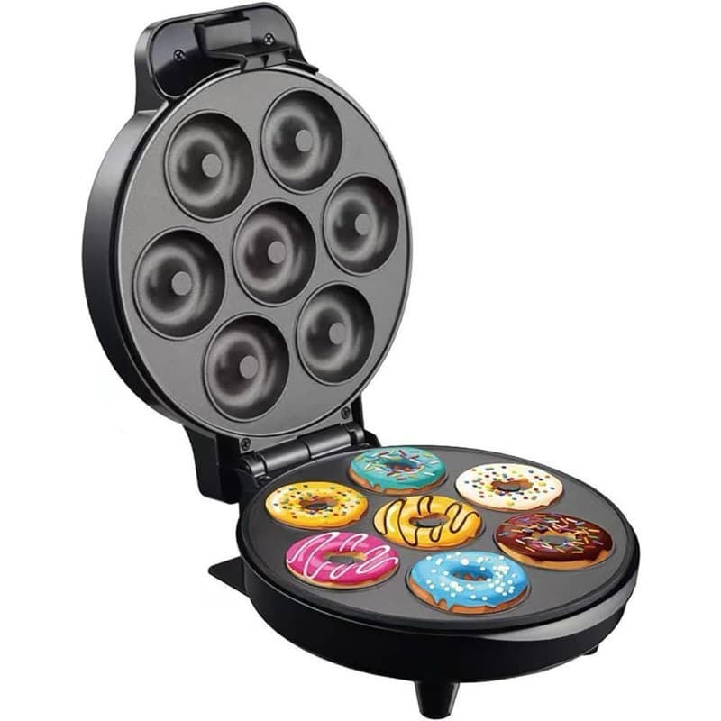 Máquina De Sobremesa 110V 220V 7Furos Mini Donuts Machine Portátil Para Lanche De Café Da Manhã Infantil Cozinha