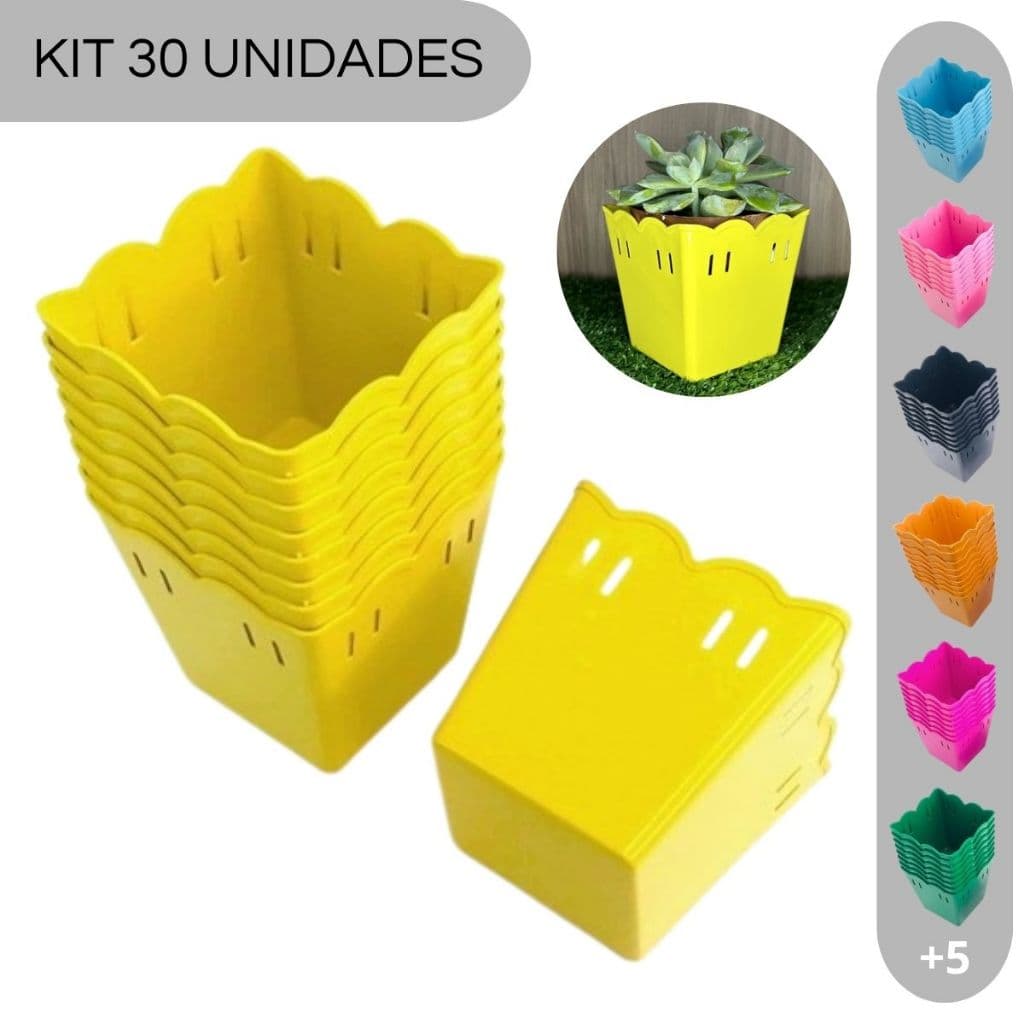 Kit C/30 Cachepot Plástico Passa Fita - Centro de Mesa Lembrancinhas