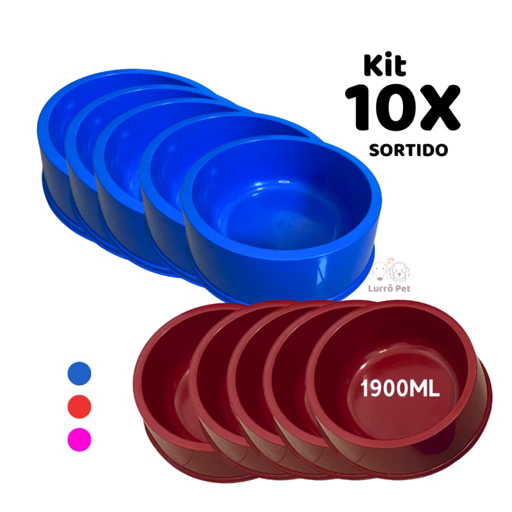Kit 10 Potes de Ração Grande SORTIDO Para Cachorro Gato Pet Nº4 Sortido 1900Ml