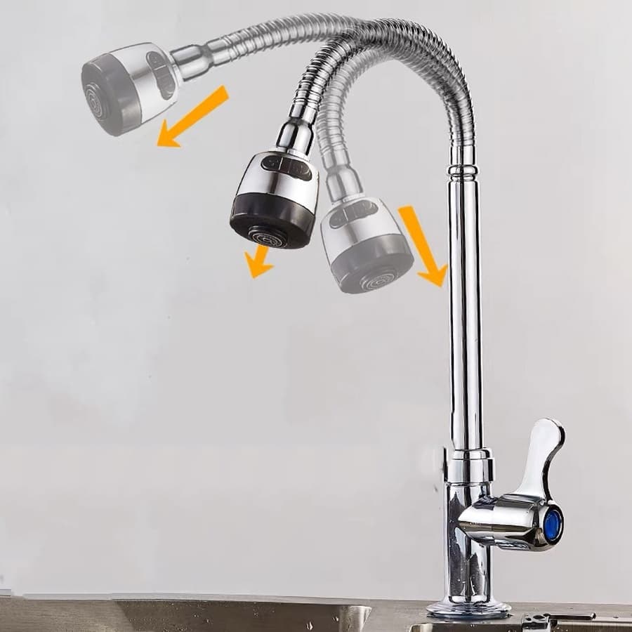 Prata Torneira com chuveiro com rotação de 360° Cozinha Luxo Parede Promoção