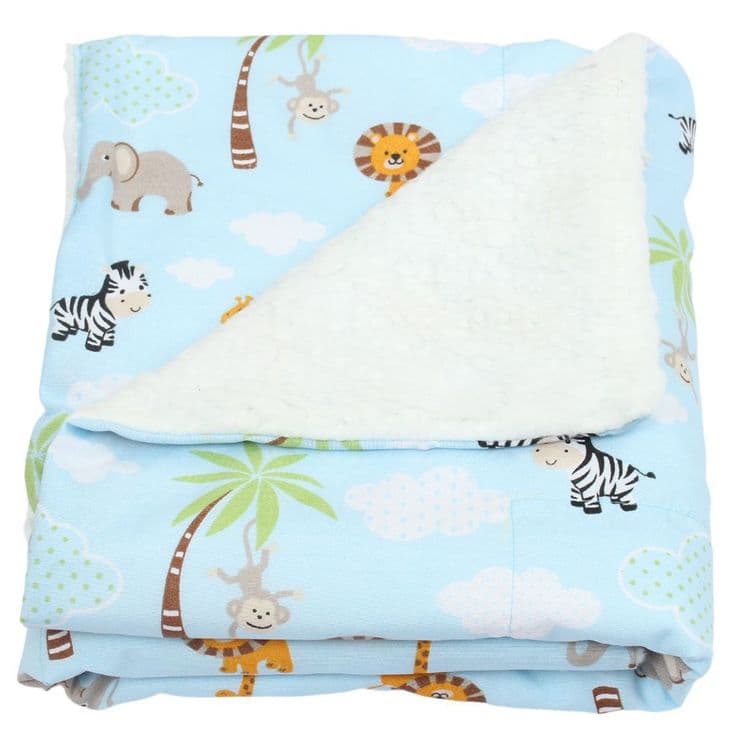 Manta de Bebê Sherpa Estampada Safari saída de maternidade conforto viagem quentinha