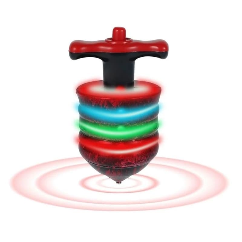 peão musical luminoso com luz e som lançador automático