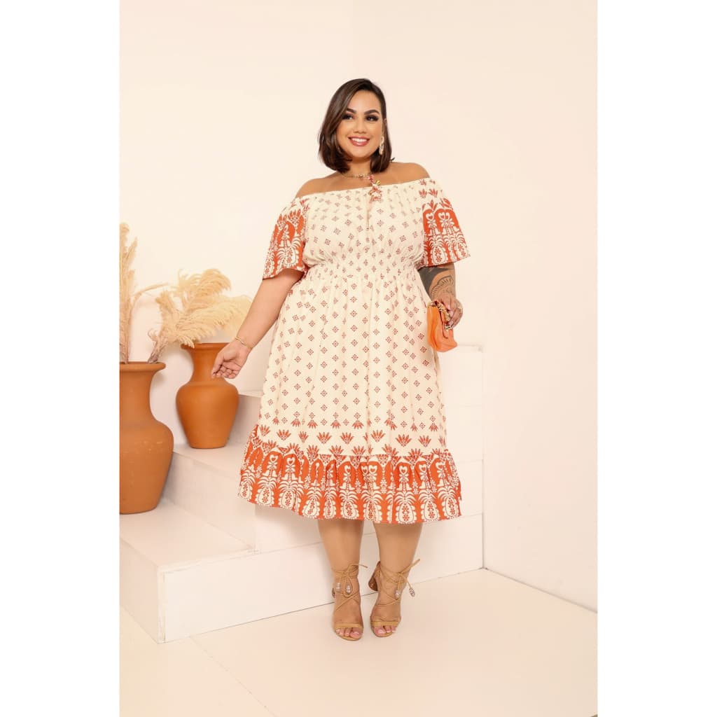 Vestido feminina Ciganinha Ombro a ombro Moda Evangelica